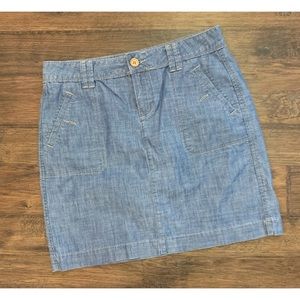 Ann Taylor LOFT Blue Chambray Mini Skirt